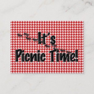 Het is Picnic Time. Rood Gecontroleerde tafelkledi Visitekaartje