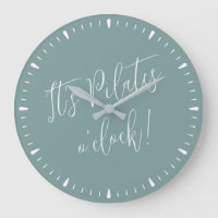 Het is Pilates O' Clock Fun Green Script Wall Cloc