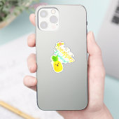 Het is Pineappley Vrijdag - Punny Garden Sticker (Telefoon)