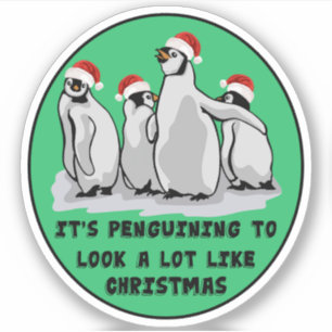 Het is pinguïn om veel te lijken op Kerstmis. Sticker