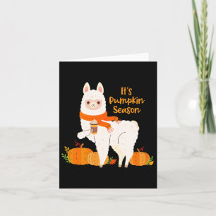 Het is Pompoenseizoen Lama Herfstbladeren Fall Cad Kaart