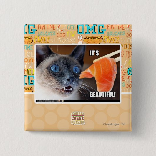 Het is prachtig! vierkante button 5,1 cm (Voorkant)