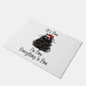 Het is prima Alles is mooi met Kerstmis Black Deurmat (Schuin)