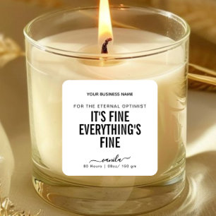 Het is prima Alles is prima Funny Candle Label