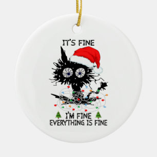 Het is prima, alles is prima met kerst keramisch ornament