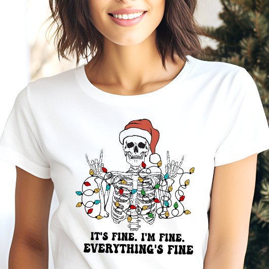 Het is prima ik ben prima grappig Skeleton Kerstmi Tri-Blend Shirt