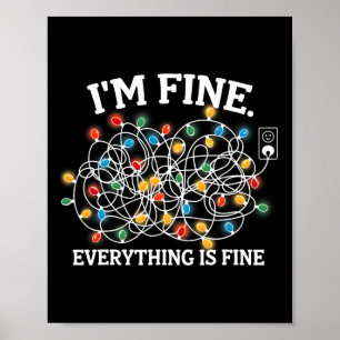 Het is prima in orde, alles is prima kerstverlicht poster