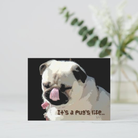 Het is Pug het leven… Briefkaart (Staand voorkant)