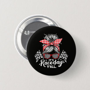 Het is race dag Y'all racen Ronde Button 5,7 Cm