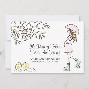 Het is Raining Babies Pink Umbrella Mam Zwangersch Aankondiging