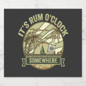 Het is Rum O'clock Ergens Grappige  Vakantie Bier Etiket (Enkel label)