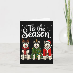 Het is Seizoen Alaskan Malamute Kerstmis Kaart