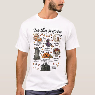 Het Is Seizoen Halloween Heks Pompoen Schedel_1 T-shirt