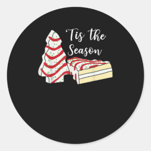 Het Is Seizoen Kerstboom Kostuum Grappige Grafiek Ronde Sticker
