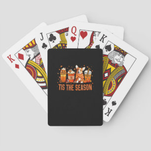 Het Is Seizoen Pompoen Kruiden Latte Halloween Her Pokerkaarten