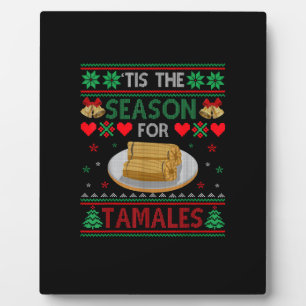 Het Is Seizoen Voor Grappig Kerstmaal Tamales Fotoplaat