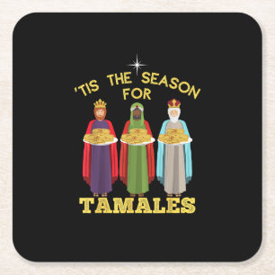 Het Is Seizoen Voor Tamales Grappige Mexicaanse Ke Vierkante Kartonnen Onderzetter