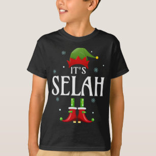Het is Selah Elf Grappige Gepersonaliseerde Naam K T-shirt