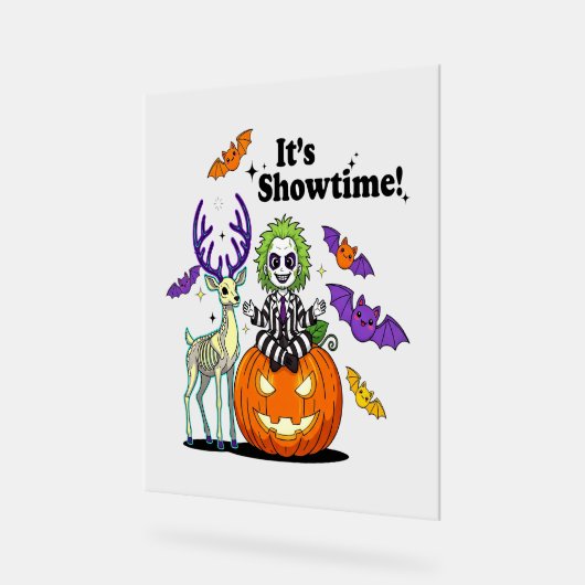 Het is Showtime Grappige Halloween Acryl Bord (Hoek)