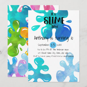 Het is Slime Time Birthday Party Invitation Kaart