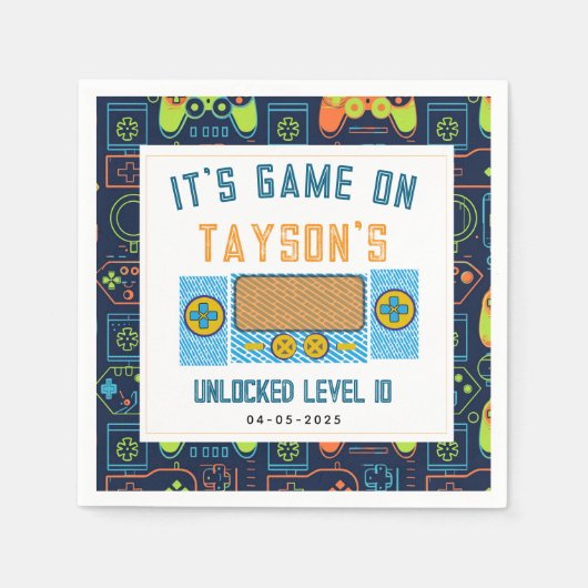 Het is spel op servetten - videogame verjaardagsfe (Voorkant)