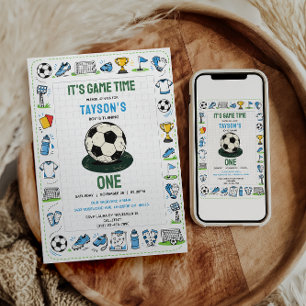 Het is spelletjes tijd voetbal 1e verjaardag kaart