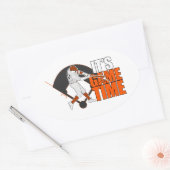 Het is Speltijd - Baseball (Oranje) Ovale Sticker (Envelop)