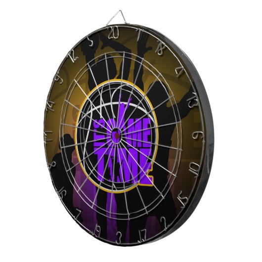 Het is Speltijd - Paars en goud Dartbord (Voorkant Rechts)