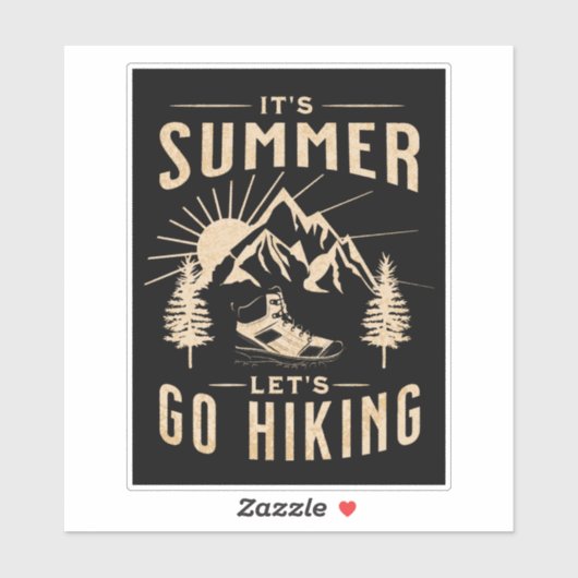 Het is Summer Let's Go Hiking Sticker (Vel)