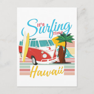 Het is Surftijd Hawaï - Zomerstrandstemming Briefkaart