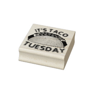 Het is Taco Dinsdag Mexican Food Hard Shell Tacos Rubberstempel