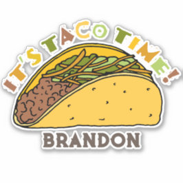 Het is Taco Time Taco verjaardagsfeestje gunst Sticker