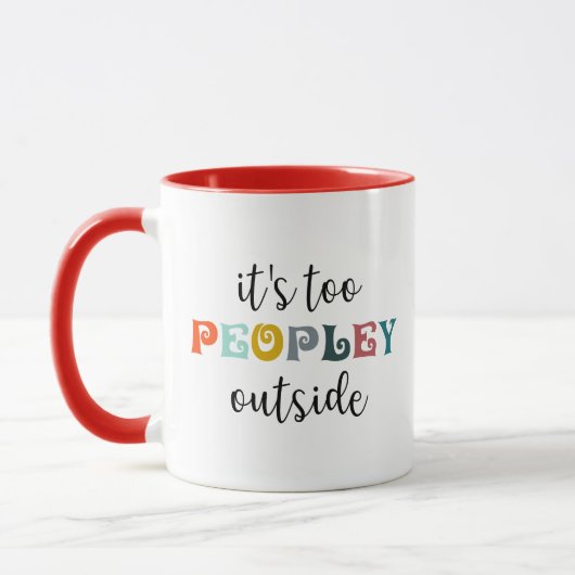 Het is te veel mensen buiten introvert koffie - ca mok (Links)