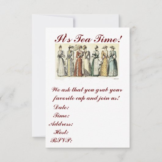 Het is Tea Time. - partijuitnodiging Kaart (Achterkant)