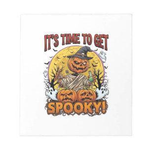 Het Is Tijd Om Griezelig Halloween Pompoen Mumie G Notitieblok