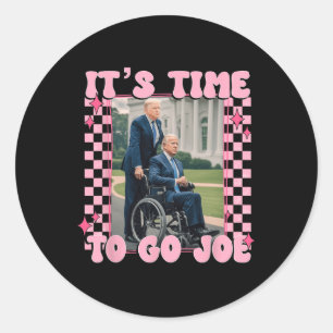 Het is tijd om Joe Funny Trump 2024 te gaan Ronde Sticker