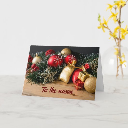 HET IS TIJD OM 'JOU' PRETTIG KERSTFEEST TE WENSEN KAART (Gele Bloem)