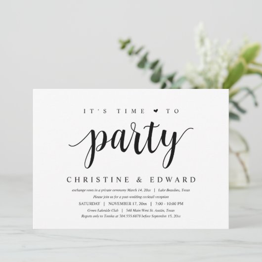 Het is tijd om te feesten, moderne post-huwelijksv kaart (Staand voorkant)