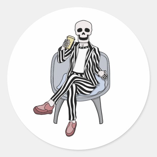 Het is tijd om te feesten ronde sticker (Voorkant)