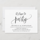 Het is tijd om te feesten, Trouw Elopement Feest Kaart (Voorkant)