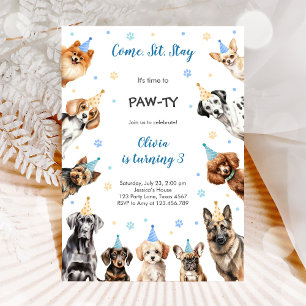 Het Is Tijd Voor Een Paw-ty Feest Dieren Kinderen Kaart