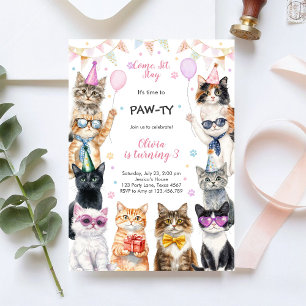 Het Is Tijd Voor Een Paw-ty Feest Dieren Kinderen Kaart