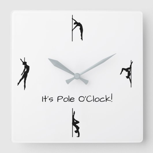 Het is tijd voor Pole Dance. Klok voor poolbewegin (Voorkant)