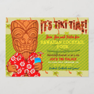 Het is Tiki Time Luau Cookout Party Kaart