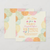 Het is Time Floral Bridal Shower Uitnodiging (Voorkant / Achterkant)
