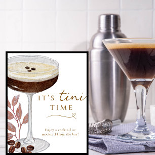 Het is tini tijd grappig espresso martini bar teke poster