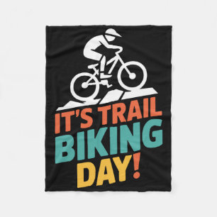Het is Trail Biking Day Mountainbiker Fietstochten Fleece Deken