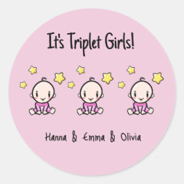 Het is Triplet Girls!, Gepersonaliseerde Triplet B Ronde Sticker