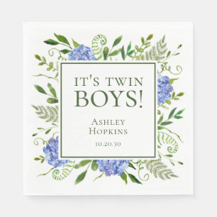Het is Tweeling Jongens Blauwe Hortensia Jongens B Servet