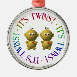 Het is tweeling! metalen ornament